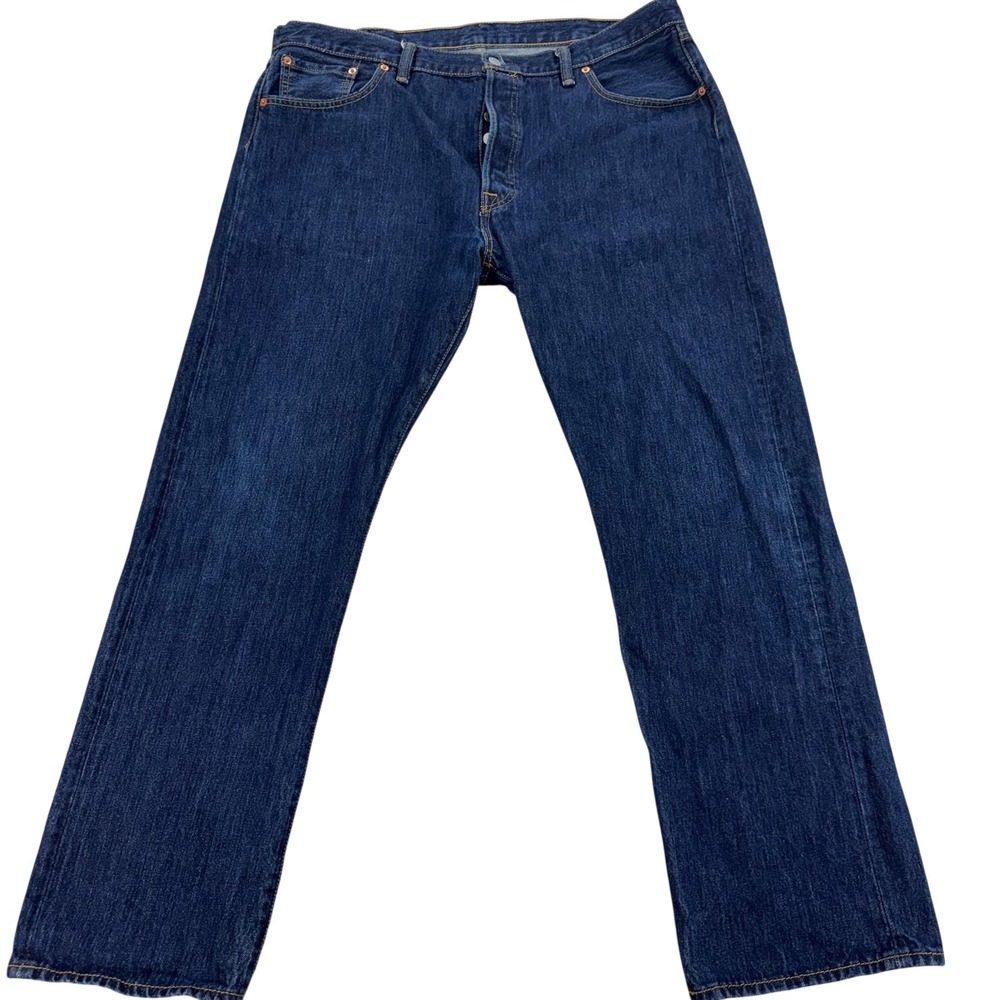 Levis 501 Jeans Mens 40 Blue Dark Wash Straight Leg Button‎ Fly Denim 40x31